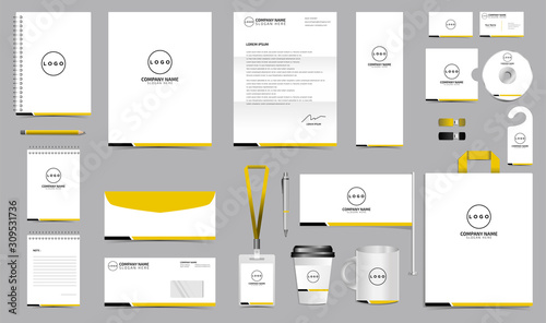 Corporate identity set branding template design kit. editable brand identity with abstract background color for Business Company and Finance Vector eps 10