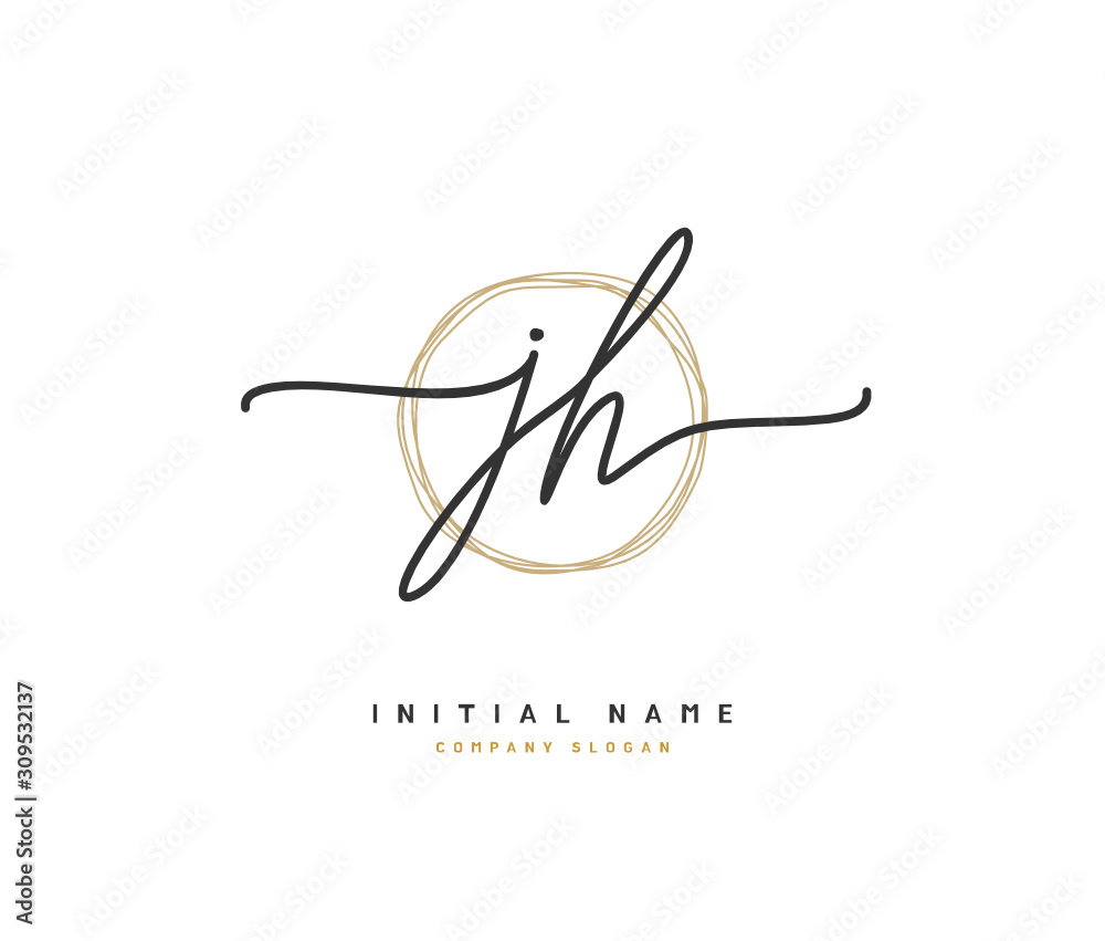 J H JH Beauty vector initial logo, handwriting logo of initial signature, wedding, fashion, jewerly, boutique, floral and botanical with creative template for any company or business. J H JH Beauty vector initial logo, handwriting logo of initial signature, wedding, fashion, jewerly, boutique, floral and botanical with creative template for any company or business.
