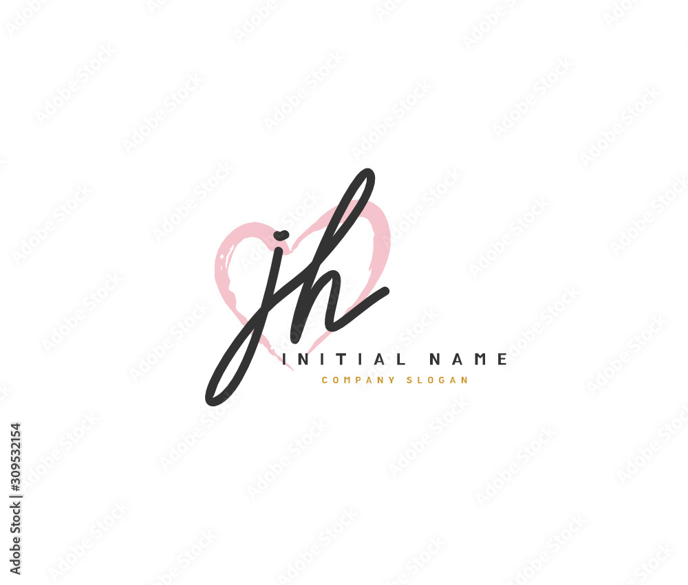 J H JH Beauty vector initial logo, handwriting logo of initial signature, wedding, fashion, jewerly, boutique, floral and botanical with creative template for any company or business. J H JH Beauty vector initial logo, handwriting logo of initial signature, wedding, fashion, jewerly, boutique, floral and botanical with creative template for any company or business.