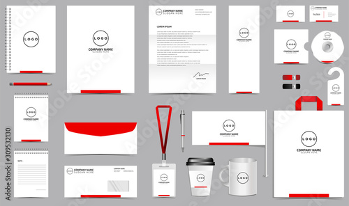 Corporate identity set branding template design kit. editable brand identity with abstract background color for Business Company and Finance Vector eps 10