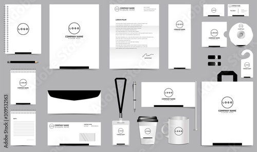 Corporate identity set branding template design kit. editable brand identity with abstract background color for Business Company and Finance Vector eps 10