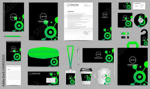 Corporate identity set branding template design kit. editable brand identity with abstract background color for Business Company and Finance Vector eps 10
