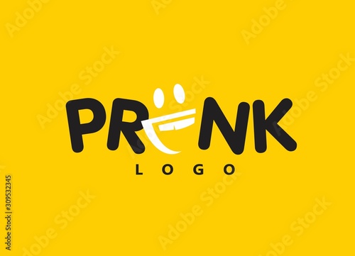 Prank logo template yellow background
