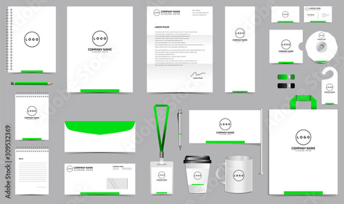 Corporate identity set branding template design kit. editable brand identity with abstract background color for Business Company and Finance Vector eps 10