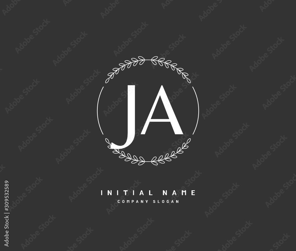 J A JA Beauty vector initial logo, handwriting logo of initial signature, wedding, fashion, jewerly, boutique, floral and botanical with creative template for any company or business. J A JA Beauty vector initial logo, handwriting logo of initial signature, wedding, fashion, jewerly, boutique, floral and botanical with creative template for any company or business.