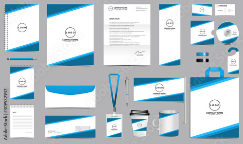 Corporate identity set branding template design kit. editable brand identity with abstract background color for Business Company and Finance Vector eps 10