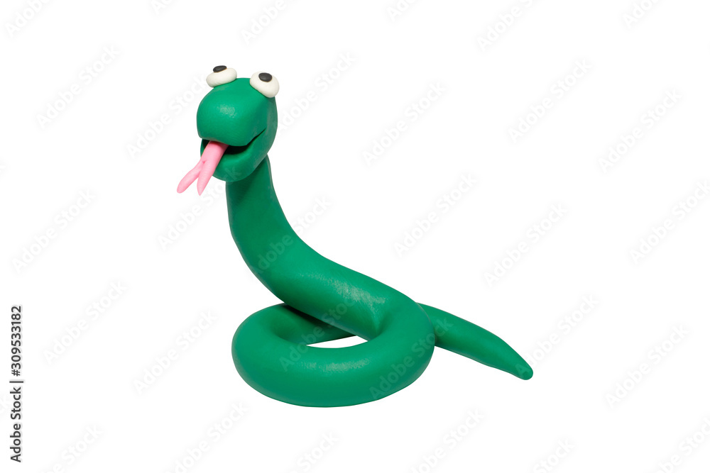 Cartoon characters, Snake isolated on white background with clipping