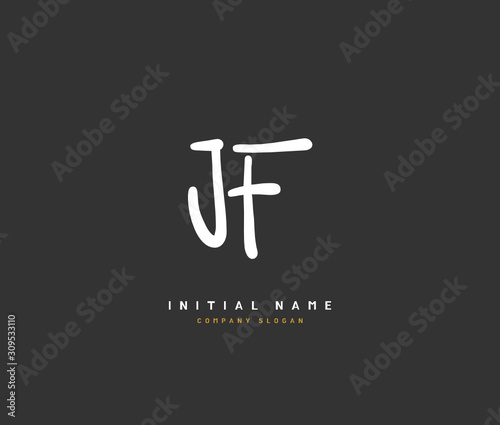 J F JF Beauty vector initial logo, handwriting logo of initial signature, wedding, fashion, jewerly, boutique, floral and botanical with creative template for any company or business.