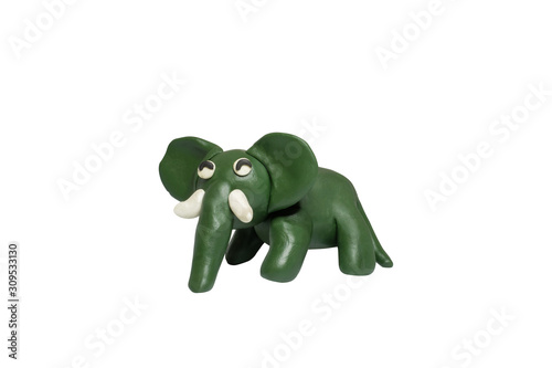Cartoon characters, Elephant isolated on white background with clipping path.