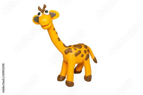 Cartoon characters, Giraffe isolated on white background with clipping path.