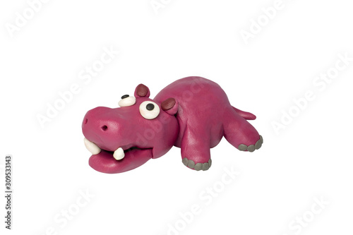 Cartoon characters, Hippopotamus isolated on white background with clipping path.