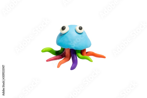 Cartoon characters, Jellyfish isolated on white background wiht clipping path.