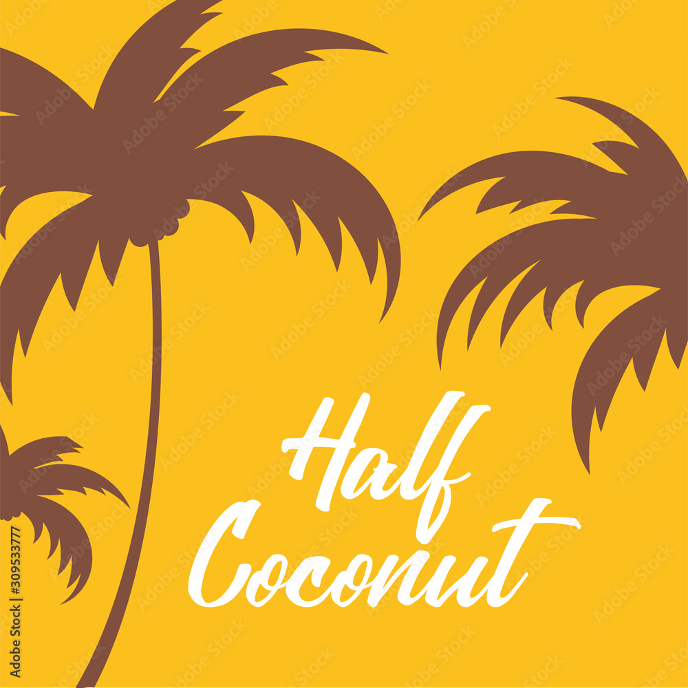 Naklejka premium Sunset - tropical background illustration