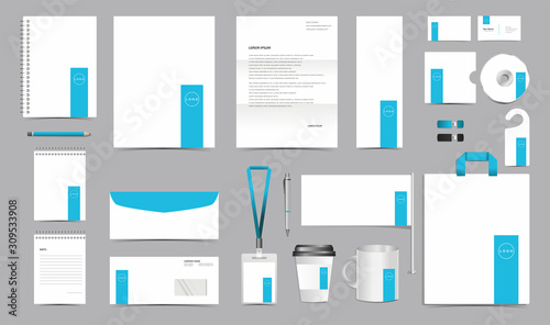 Corporate identity set branding template design kit. editable brand identity with abstract background color for Business Company and Finance Vector eps 10