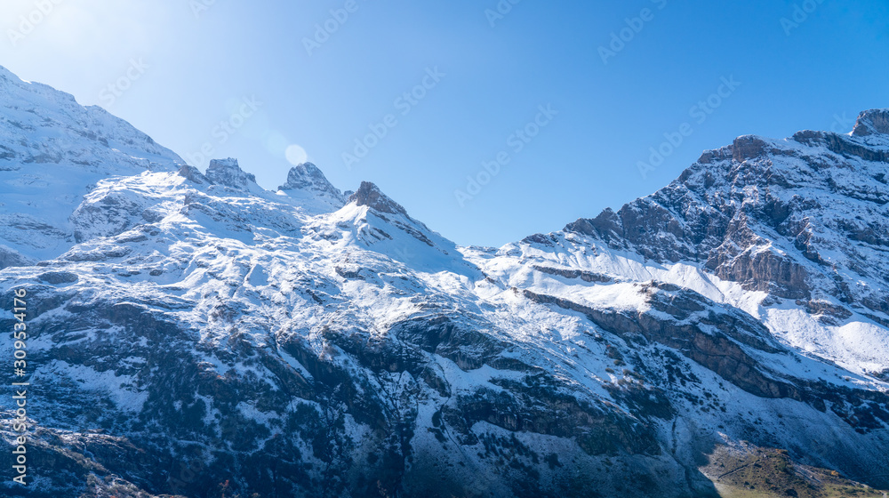 Snow mountain in the winter. (Switzerland)