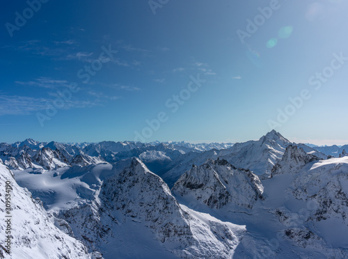 Panorama landscape view of Alps in Switzerland.