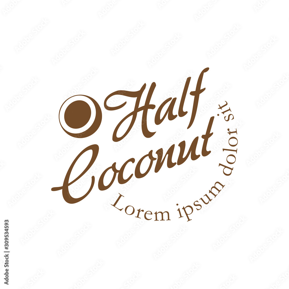 Elegant Logo design concept with Half Coconut idea