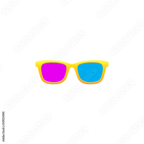 Funny and colorful 3d sunglasses with red and pink color