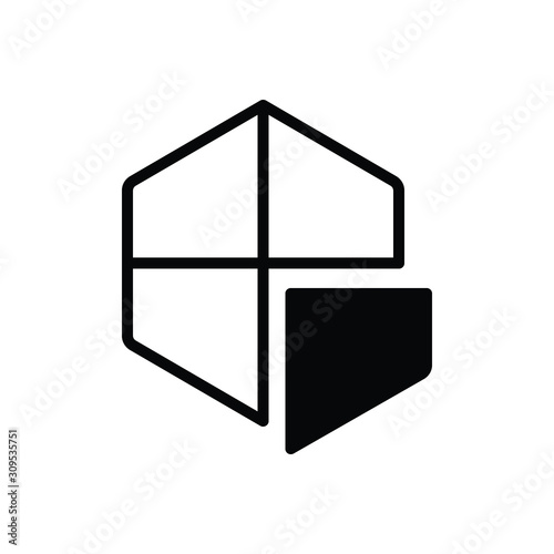 Black solid icon for section