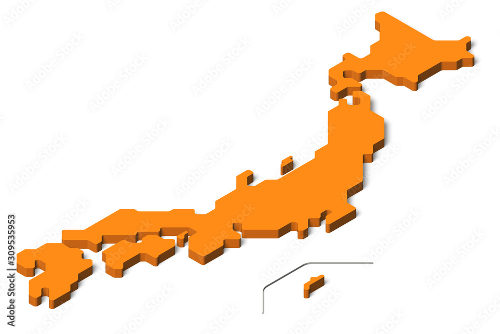 日本地図, 3D, アイソメトリック 日本地図, 3D, アイソメトリック