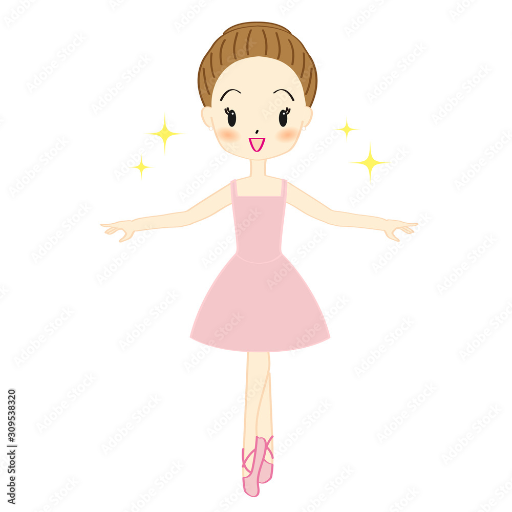 バレエを踊る女の子のイラスト バレエを踊る女の子のイラスト