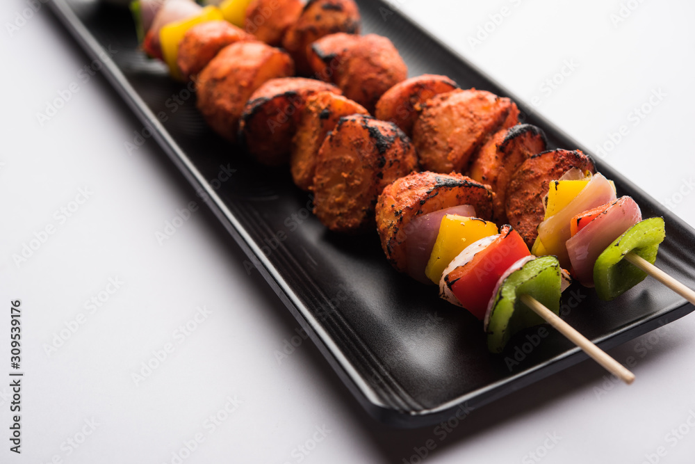Tandoori aloo tikka or grilled barbecue potatoes Tandoori aloo tikka or grilled barbecue potatoes