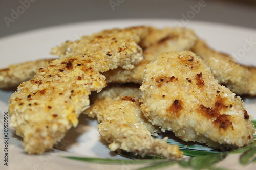 tender chicken breaded with vegetables