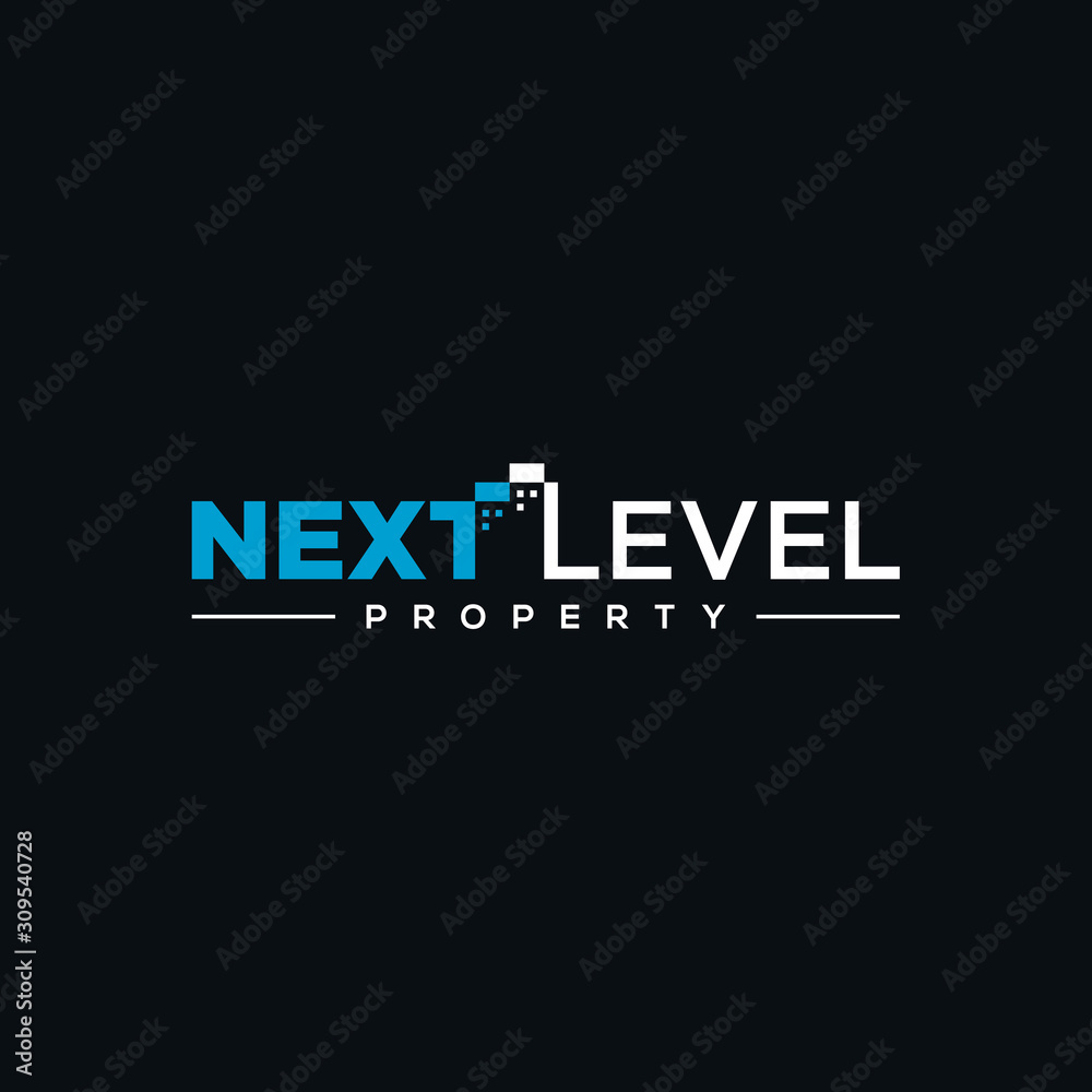 next level property logo typography