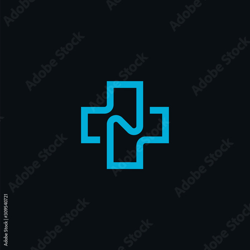 initial logo letter N medical 