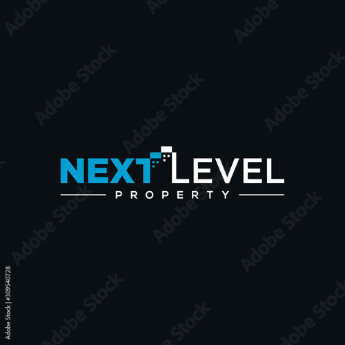next level property logo typography