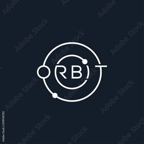 orbit logo line typography white