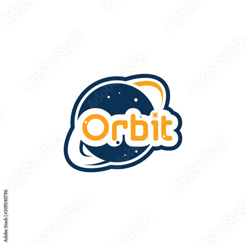 orbit planet logo blue orange
