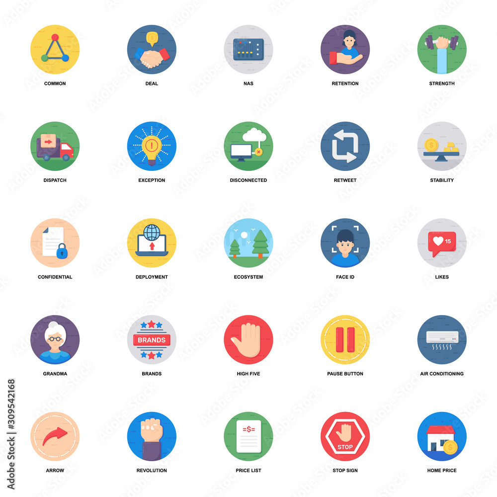 Electric Appliance Flat Rounded Icons 