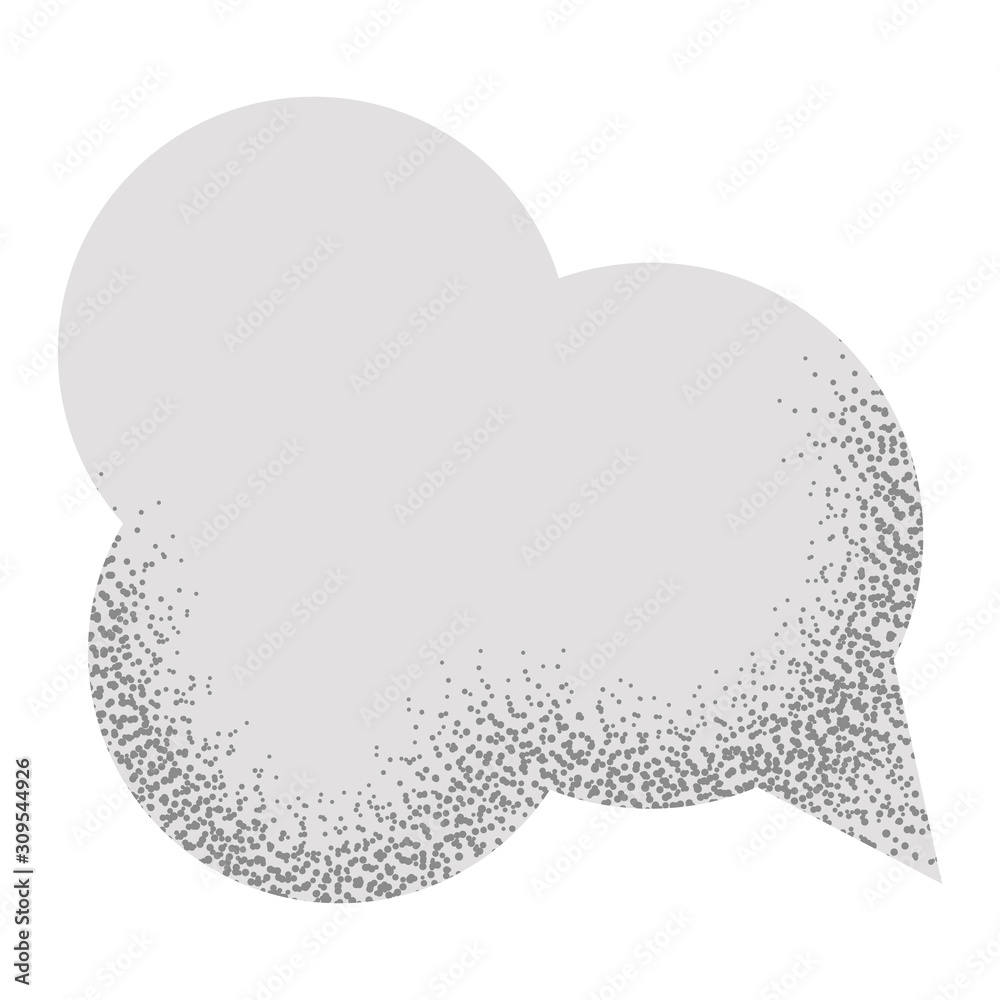 Speech empty bubble with with noise sand texture trendy