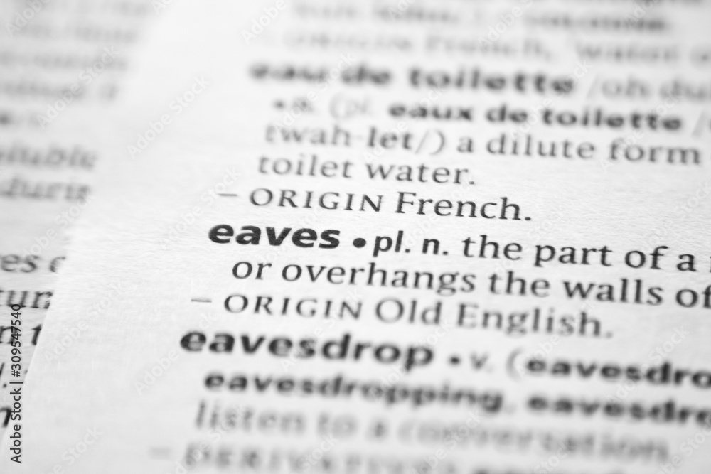 Word or phrase Eaves in a dictionary. Word or phrase Eaves in a dictionary.