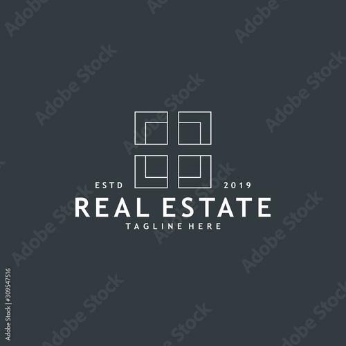 Minimalist and modern real estate logo design