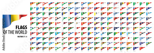 National flags of the countries. Vector illustration on white background