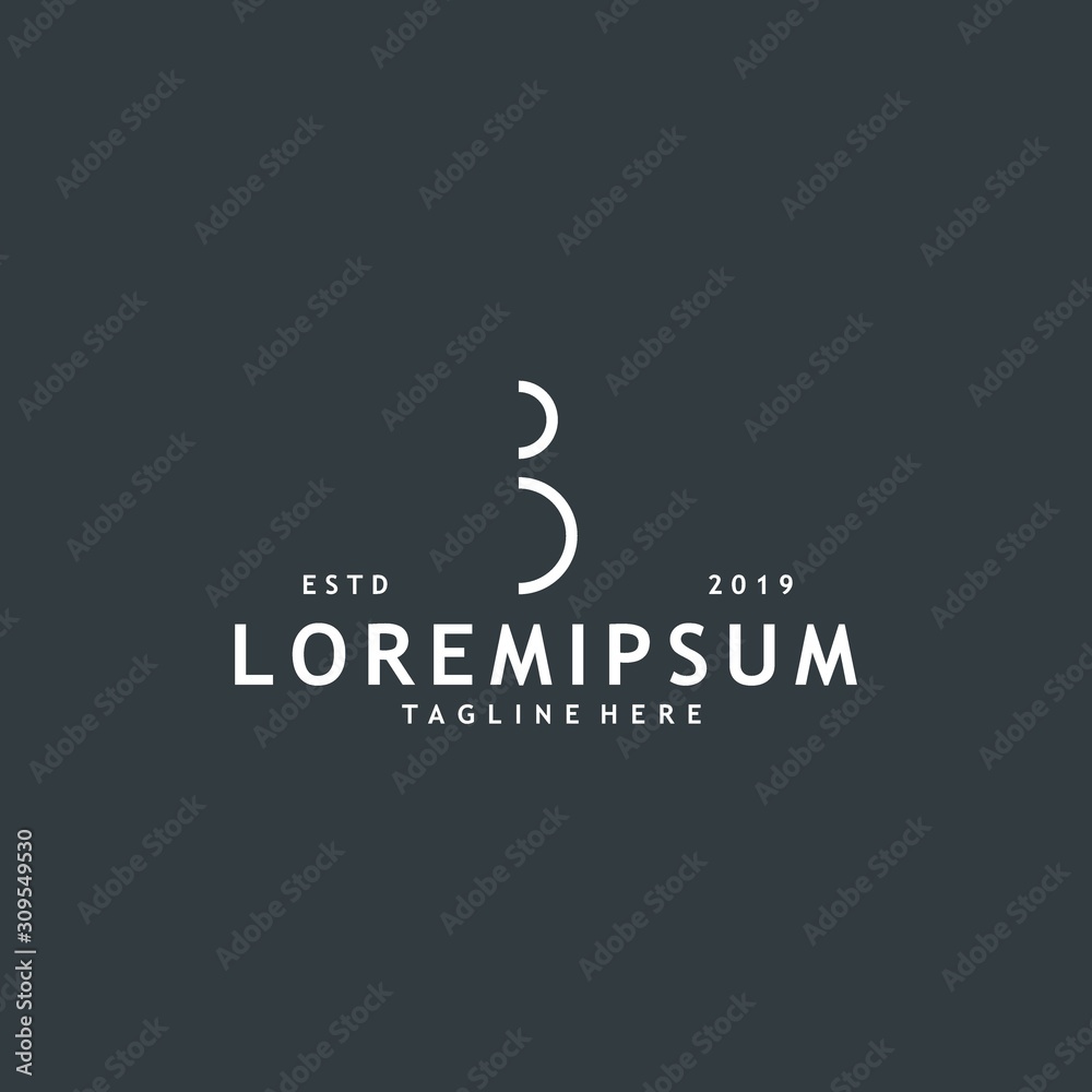 Minimalist and modern initial B logo design