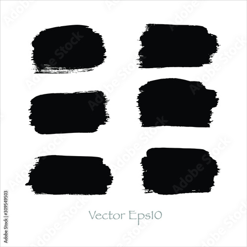 Vector set of brush strokes abstract watercolor background.