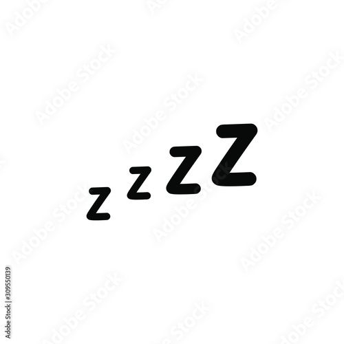 Zzz sleep icon Vector illustration. On white background.