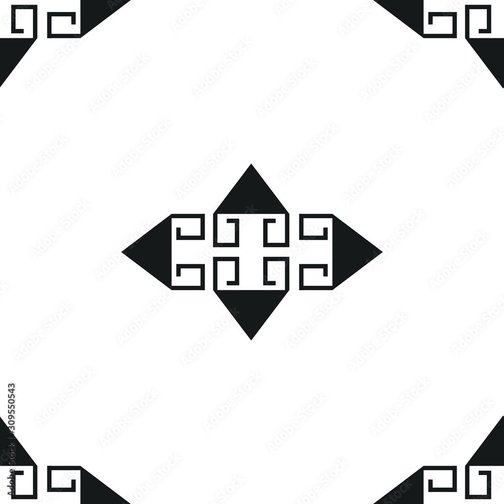 Seamless pattern with dark Scandinavian arrows and elements