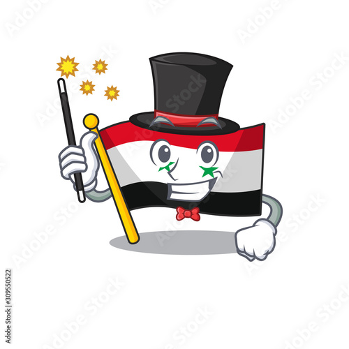 Mascot of flag syria Scroll performance as a Magician style