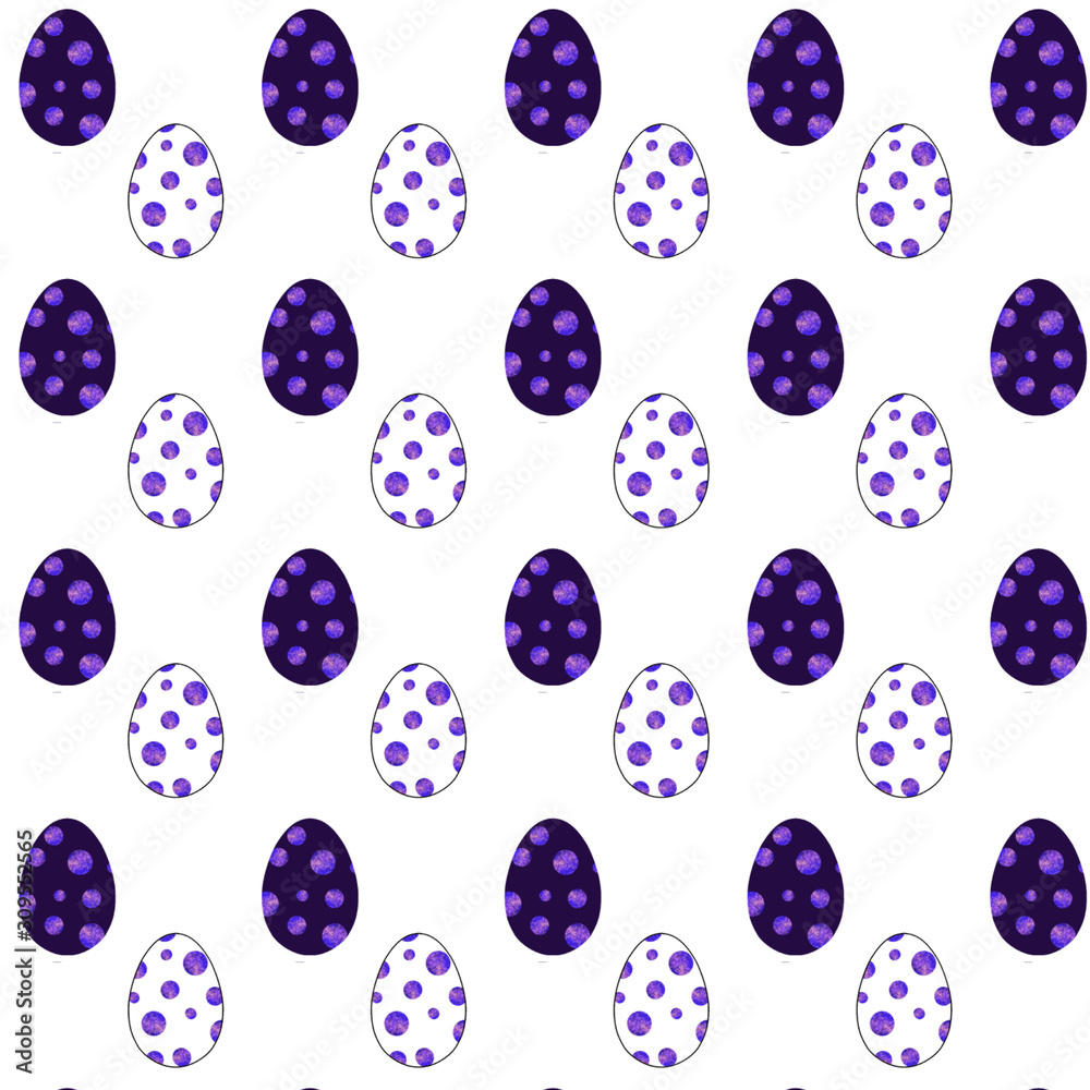Pattern of Easter decorative stylized eggs on a colored background Pattern of Easter decorative stylized eggs on a colored background