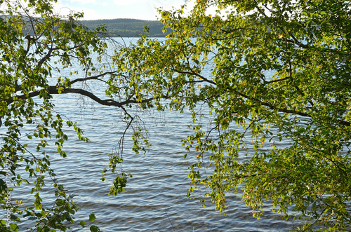 Russia, Karelia, Pertozero lake in sunny autumn day photo