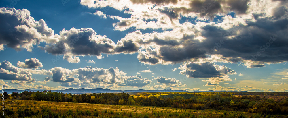 landscape with blue sky and clouds landscape with blue sky and clouds