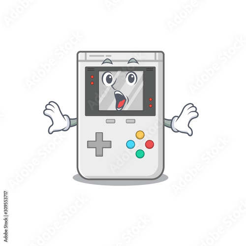 Handheld game Scroll Surprised gesture on cartoon character style