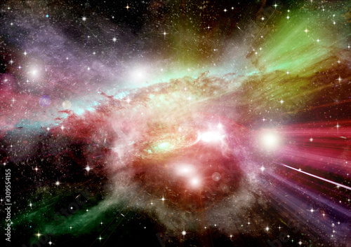 Fototapeta Naklejka Na Ścianę i Meble -  galaxy in a free space. 3D rendering