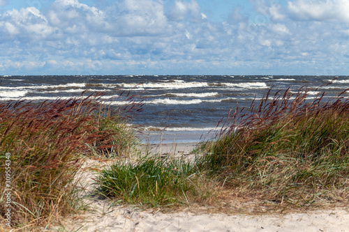 Windy day by gulf of Riga  Baltic sea.