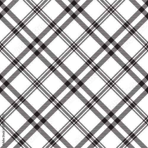 Plaid black white seamless pattern