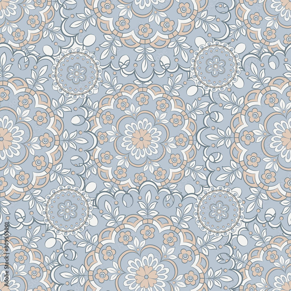 asian floral seamless pattern. Damask seamless vector background